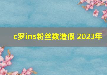 c罗ins粉丝数造假 2023年